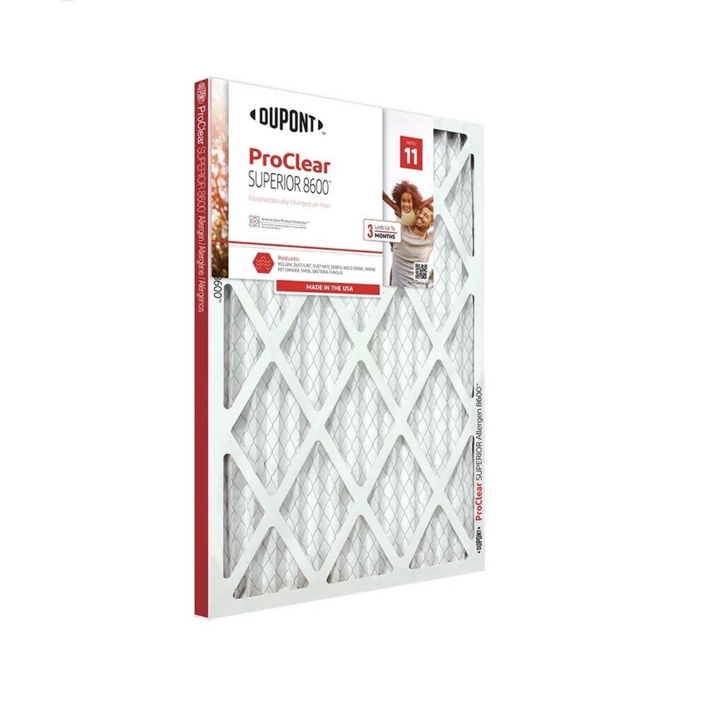 DuPont ProClear Superior 8600 MERV 11 Allergen Air Filters 16x20x1 Set Of 3